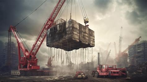 Premium AI Image | A Photo of a Heavy duty Crane Lifting Heavy Objects