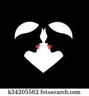 Clip Art of Whisper shh silhouette women tell secrets k2802448 - Search ...