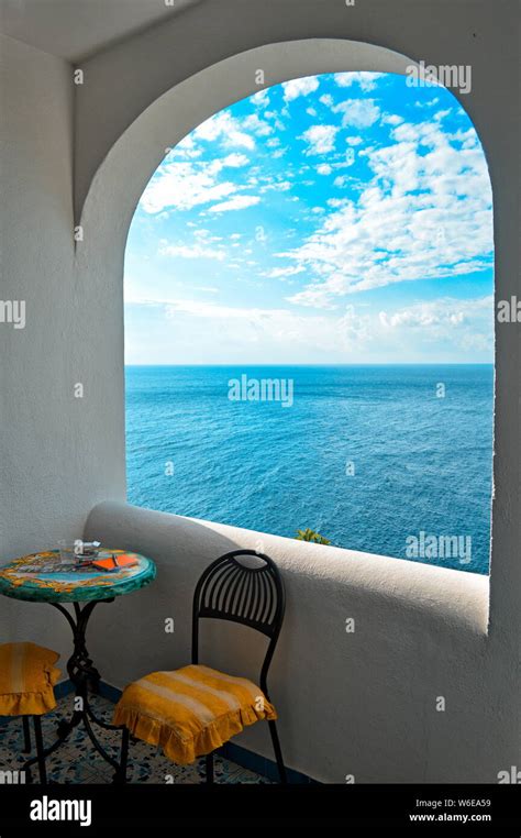 View from the hotel on amalfi coast Stock Photo - Alamy