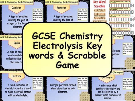 Free GCSE Chemistry (Science) Electrolysis Key words & Scrabble Game | Teaching Resources