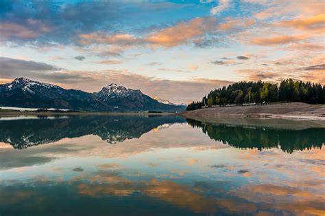 Forggensee, Alps in Bavaria, Germany