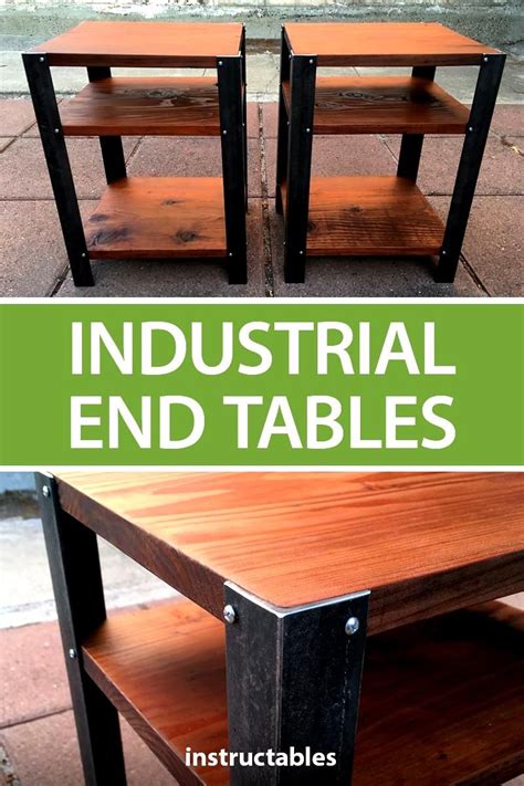 These industrial rustic side tables / end tables are made from angle ...
