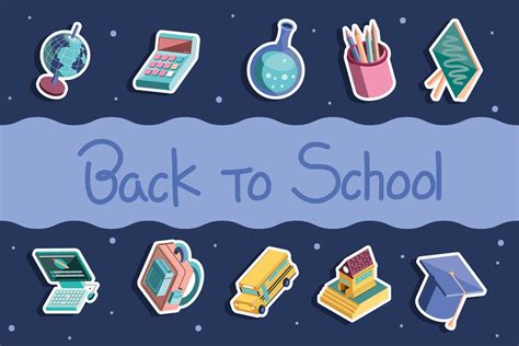 back to school stickers 4965728 Vector Art at Vecteezy