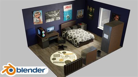 Create A Bedroom In Blender - YouTube