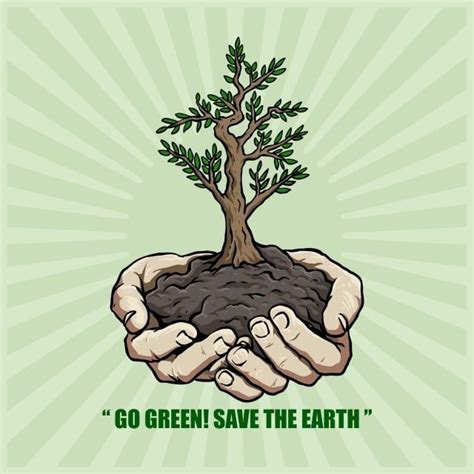 Go Green Poster Vector Hd PNG Images, Hand With Plant For Go Green Campaign Poster Design, Life ...