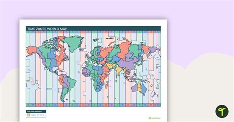 Printable Time Zone World Map | Teach Starter