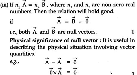 Define null vector. What are its properties ? What is its physical significance? - CBSE Class 11 ...