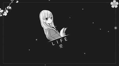 HD wallpaper: simple, minimalism, anime girls, life, black, dark ...