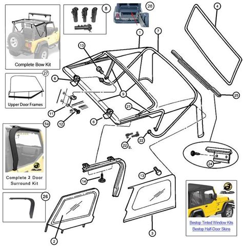 Jeep Wrangler Soft Top Parts Diagram