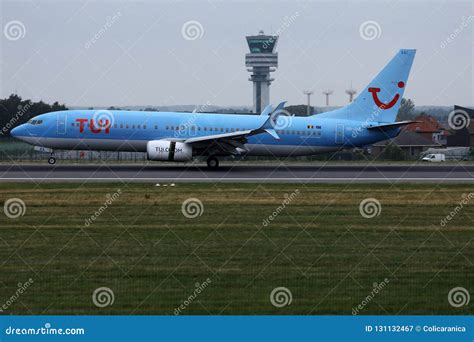 TUI Airways Plane Landing on Airport, Spectacular Touchdown Editorial ...