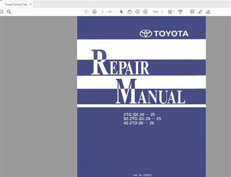 Toyota Forklift Sevice Repair Manual & Parts Catalog