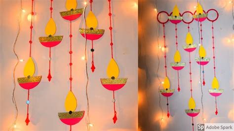 DIY PAPER DIYA WALL HANGING | easy diwali decor ideas | homedecor ideas ...