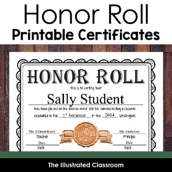 Editable Honor Roll Certificate - prntbl.concejomunicipaldechinu.gov.co