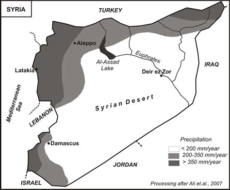 Syria – precipitation distribution map | Download Scientific Diagram