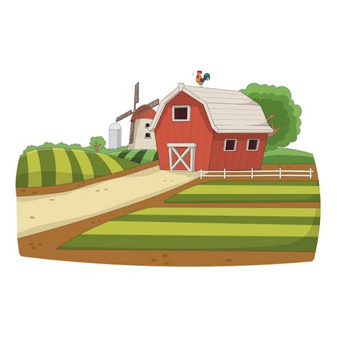 Premium Vector | Farm Fields Cartoon Clipart