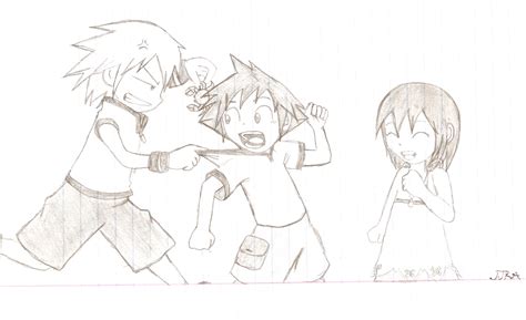 Sora,Riku,and Kairi - Kingdom Hearts Fan Art (13817696) - Fanpop