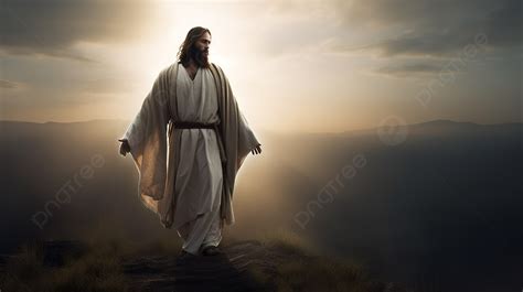 Jesus Standing On A Mountain With His Cloak On Background, Best Picture Of Jesus Christ, Christ ...