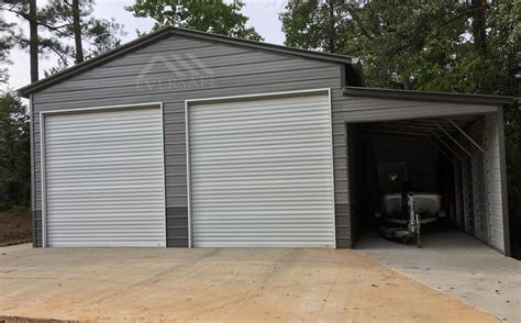 30x30 Steel Garage with Lean-to