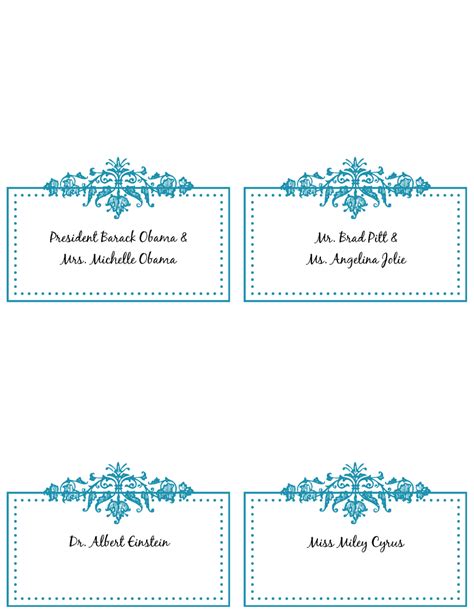 Table Place Card Template Free Download - Business Professional Templates