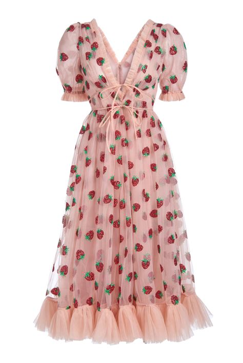 Strawberry Midi Dress – Lirika Matoshi