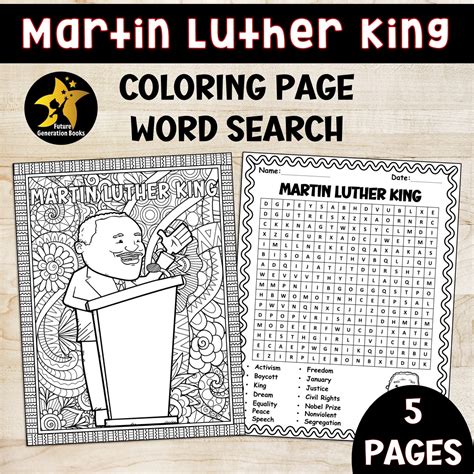 Martin Luther King Activities 2nd Grade Word Search Coloring Page ...