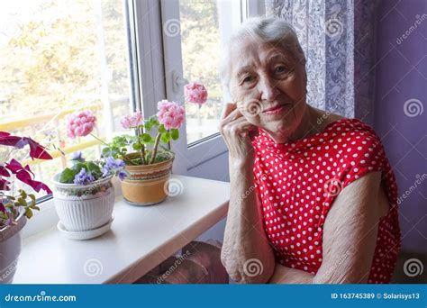 Portrait of Smiling Senior Woman, Looking at Camera. Stock Image ...