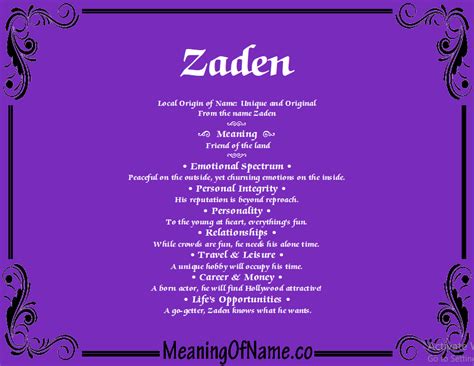 Zaden - Meaning of Name