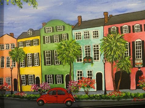 Rainbow Row, Charleston Painting by Susan McCarrick