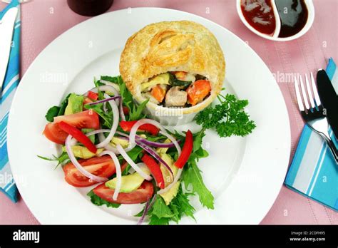 Chicken And Vegetable Pie Stock Photo - Alamy