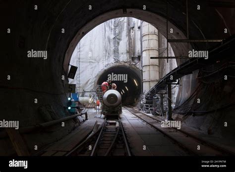 a railway tunnel construction site, rail network and tunnel construction Stock Photo - Alamy