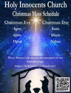 Christmas Mass Schedule – Holy Innocents Church