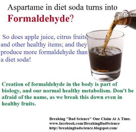 Breaking "Bad Science": Aspartame in Diet Soda turns into Formaldehyde?