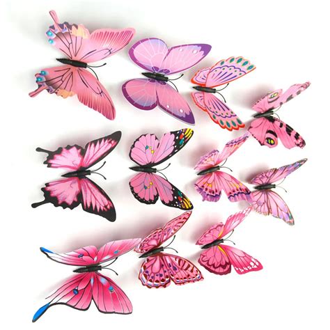 12pcs 3D Butterfly Wall Stickers Home Decorations Butterflies Wallpaper for Living Room Bedroom ...