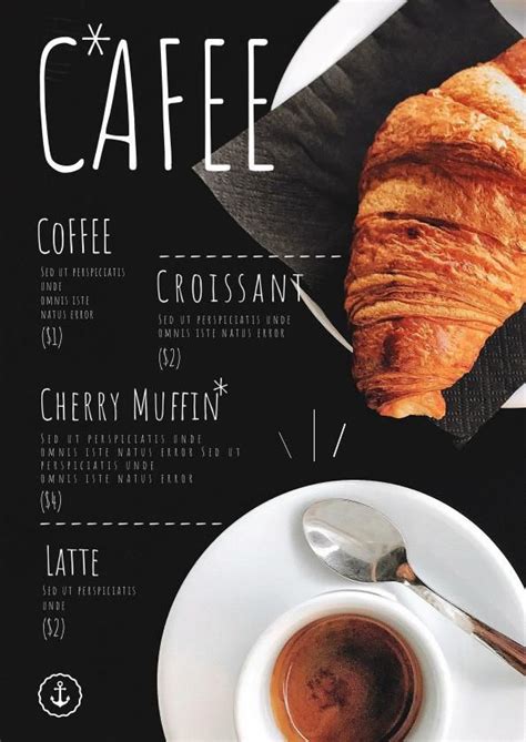 Modello di menù per caffetteria | Coffee shop menu, Cafe menu design, Coffee menu design