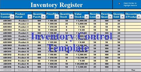 Download Inventory Control Excel Template - ExcelDataPro
