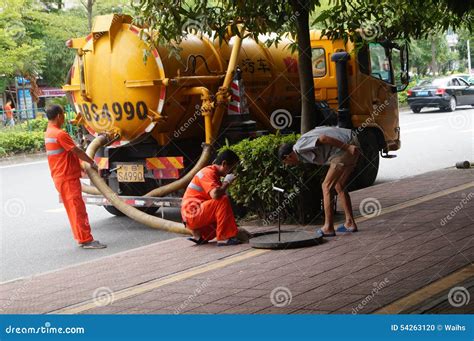 Shenzhen, China: Sanitation Workers To Clean Up the Sewers Editorial ...