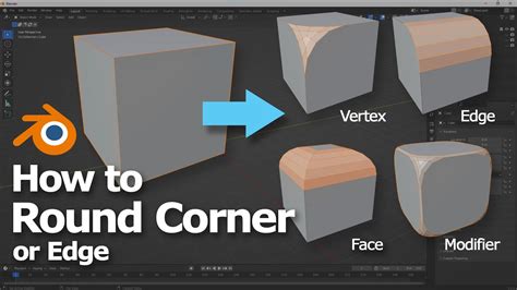 How to round the edges of a cube in Blender | Bevel Tool and Bevel Modifier - YouTube