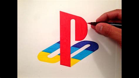 How to Draw the Playstation Logo - YouTube