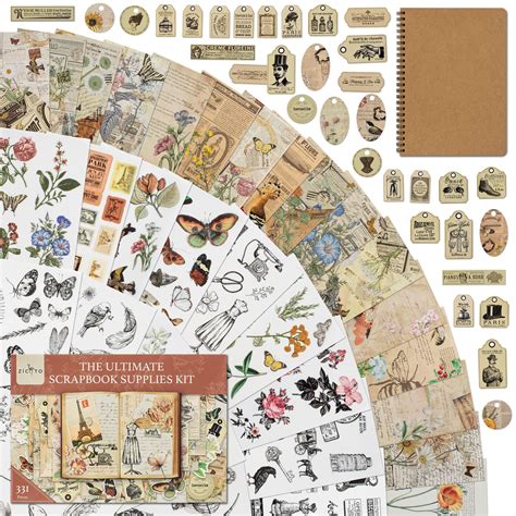 Buy All in One Scrapbooking Supplies Kit - 331 Vintage Pieces incl ...