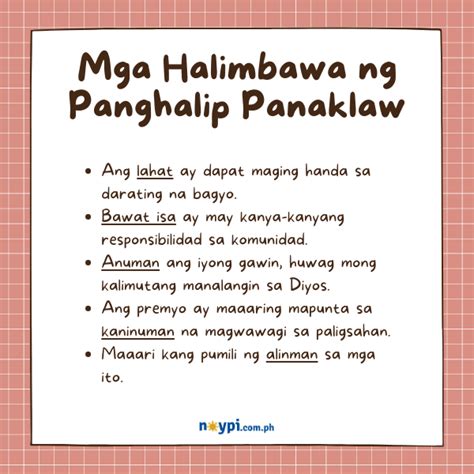 PANGHALIP PANAKLAW: Kahulugan at Mga Halimbawa