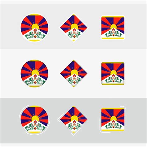 Tibet flag icons set, vector flag of Tibet. 22969762 Vector Art at Vecteezy