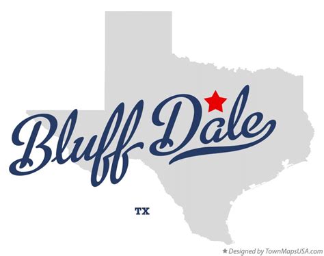 Map of Bluff Dale, TX, Texas