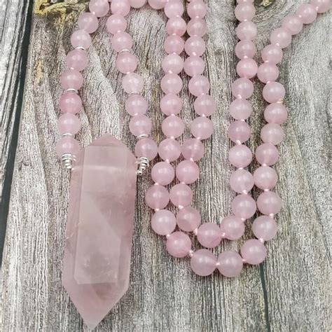 Natural Rose Quartz Bead Necklace – MindfulSouls