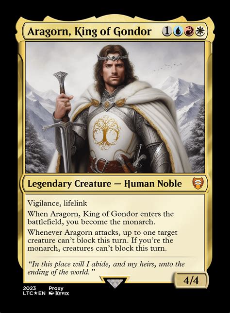 Aragorn, King of Gondor Fixed (couldn't decide on which to use) : r/mtg