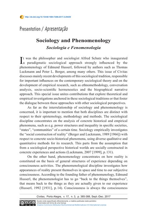 (PDF) Sociology and Phenomenology