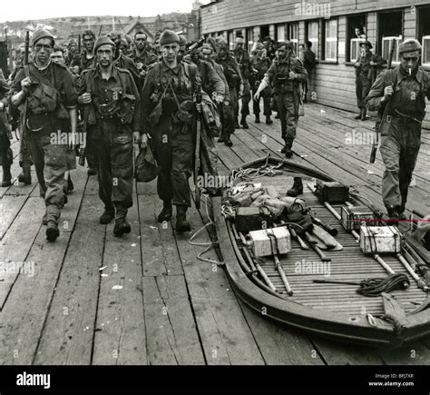 DIEPPE RAID August 1942 - Exhausted Commandos arrive back at Newhaven after the raid. A ...