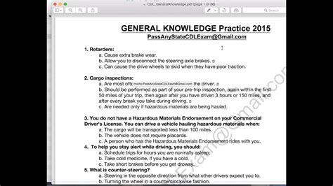 General Knowledge Cdl Test Questions And Answers Printable - Printable Word Searches