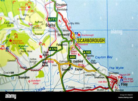 Road Map of Scarborough, England Stock Photo - Alamy