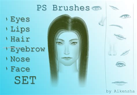 Human Face Set – Eyes – Lips – Hair – Nose – Face | Cool Brushes ...