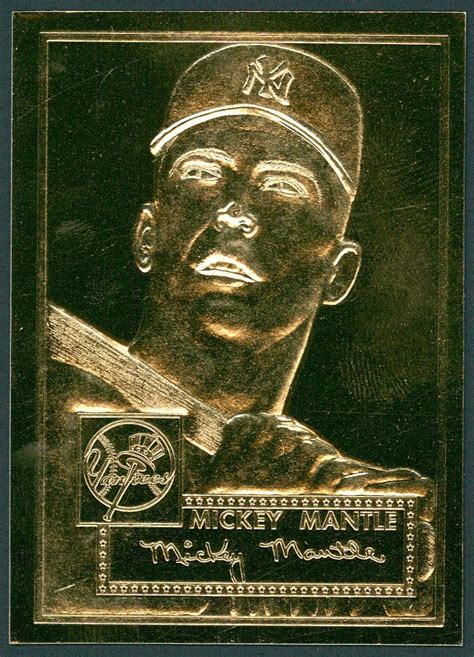 Mickey Mantle LE 24KT Gold Baseball Card | Pristine Auction